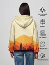 Женское худи / Горы закат пейзаж лиса арт