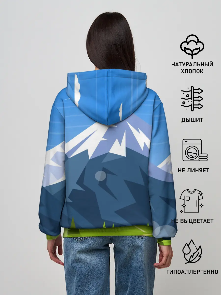 Женское худи / Горы пейзаж природа вектор