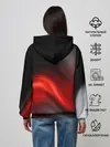 Женское худи / BLACK RED WAVES | АБСТРАКЦИЯ
