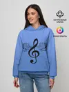 Женское худи / Скрипичный ключ и крылья ноты