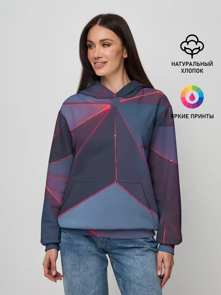 Женское худи / Неоновый треугольник.