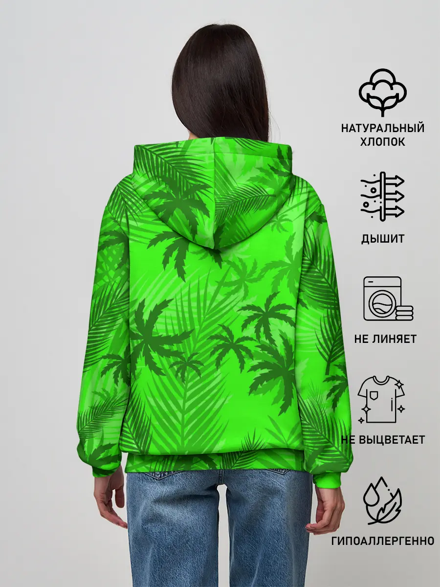 Женское худи / ПАЛЬМЫ | ЛЕТО | TROPICAL