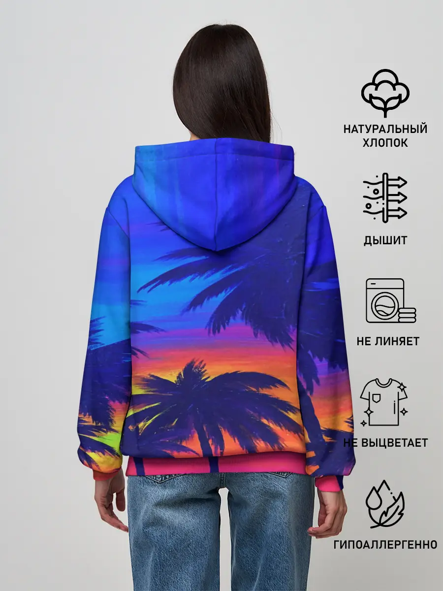 Женское худи / ТРОПИКИ НЕОН