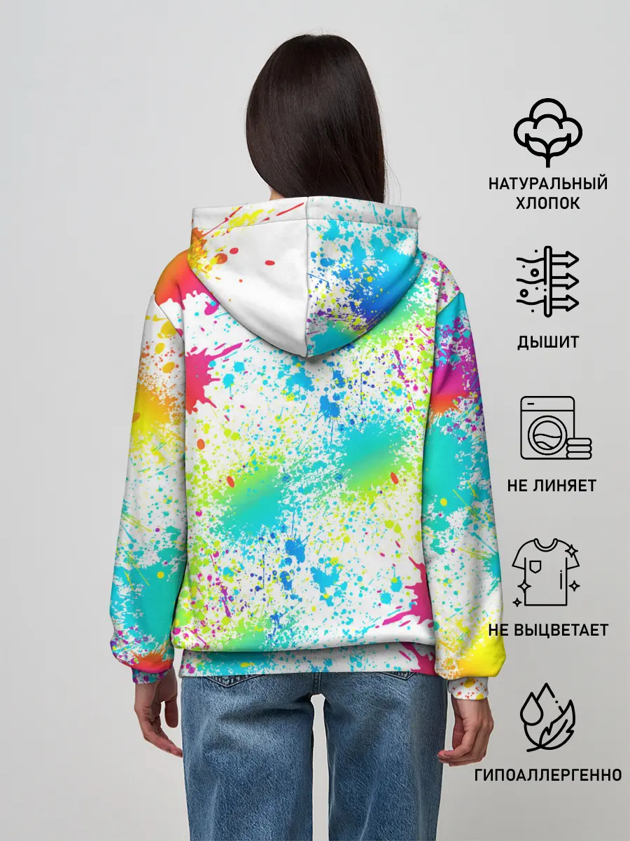 Женское худи / БРЫЗГИ НЕОНА