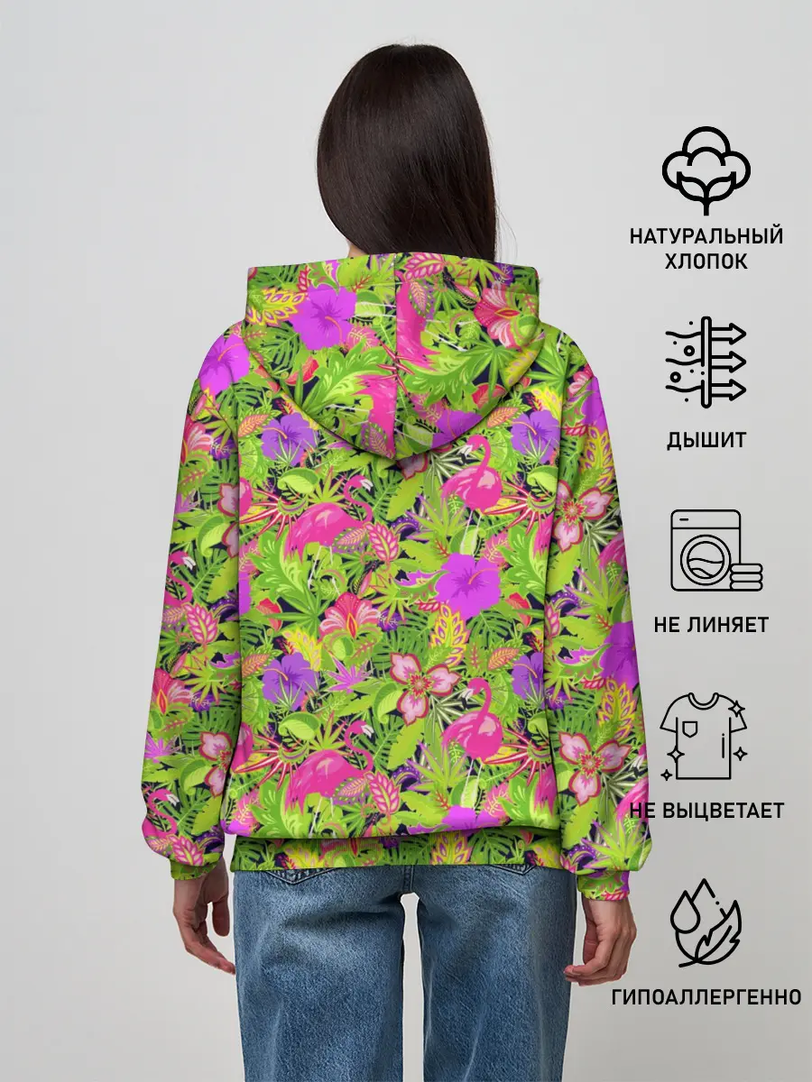 Женское худи / Flamingo | Tropical