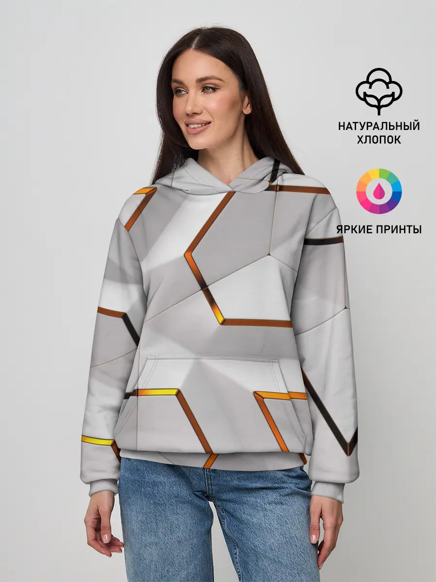 Женское худи / 3D абстракция Iron