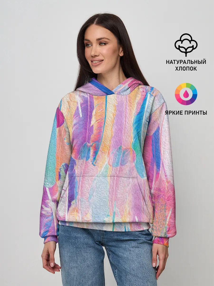 Женское худи / ПЕРЬЯ