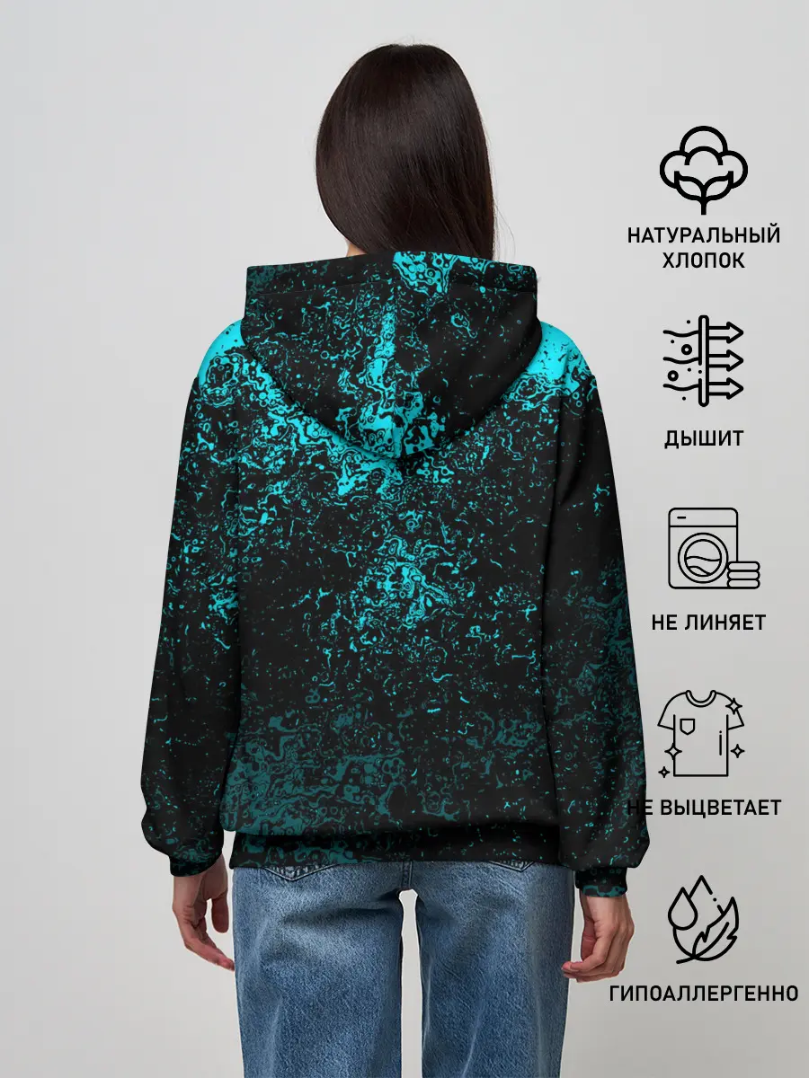 Женское худи / БРЫЗГИ-КРАСОК НЕОН