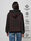 Женское худи / 3D black & red