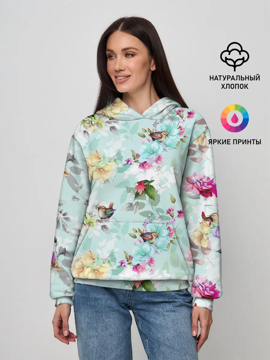 Женское худи / Весенние цветы