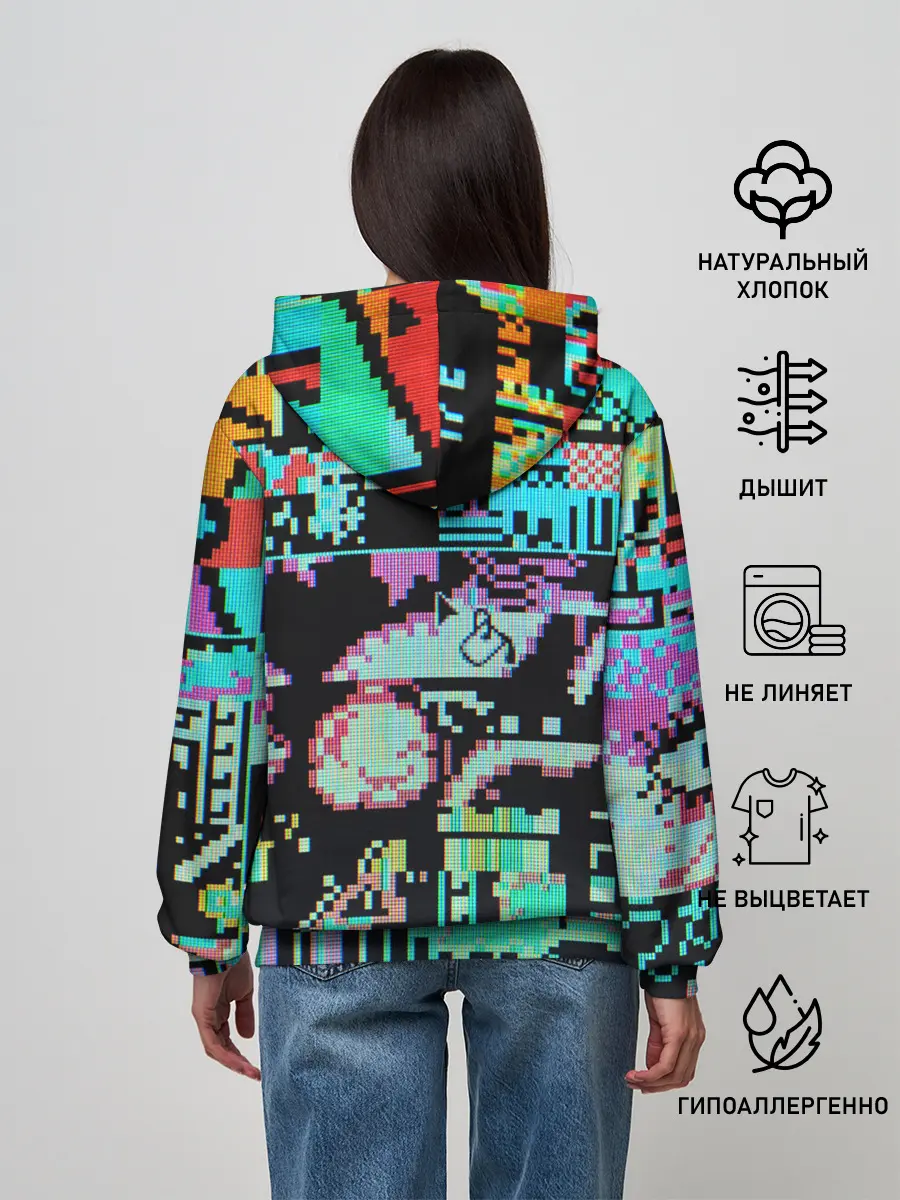 Женское худи / ГЛИТЧ / GLITCH ЗАСТАВКА