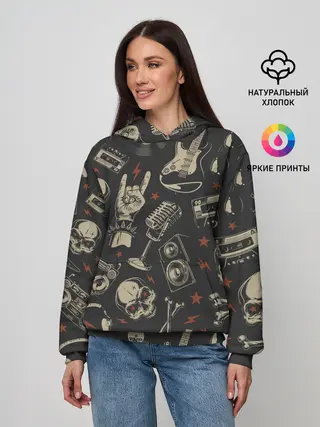 Женское худи / Spotify Рок Черепа