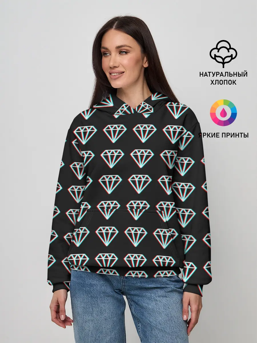 Женское худи / Diamonds Glitch