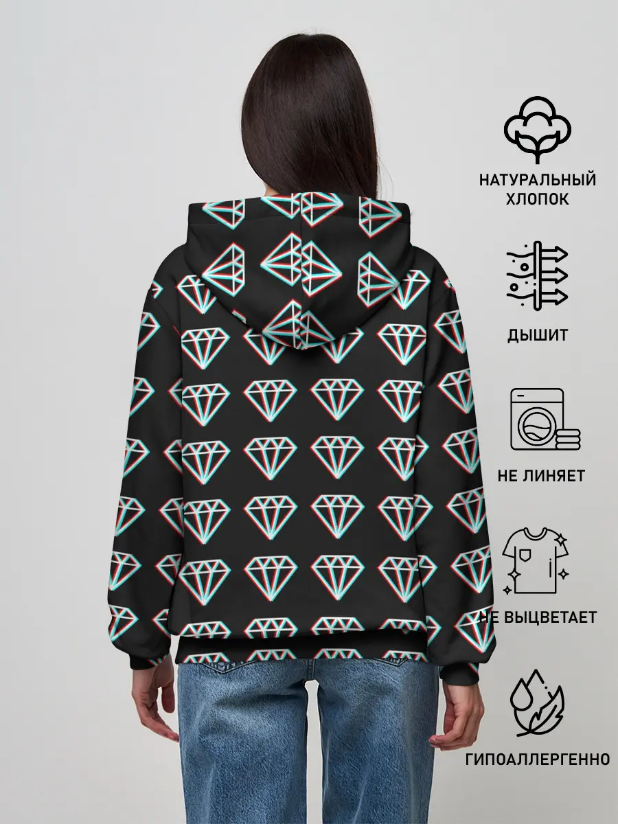 Женское худи / Diamonds Glitch