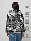 Женское худи / Ахегао паттерн черный