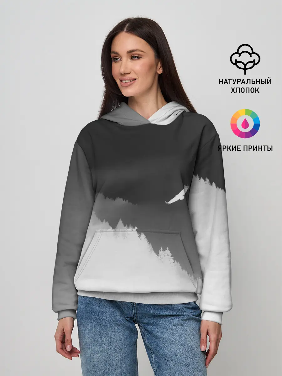 Женское худи / ОРЁЛ НАД ЛЕСОМ