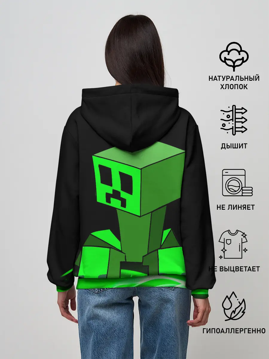 Женское худи / Майнкрафт Крипер