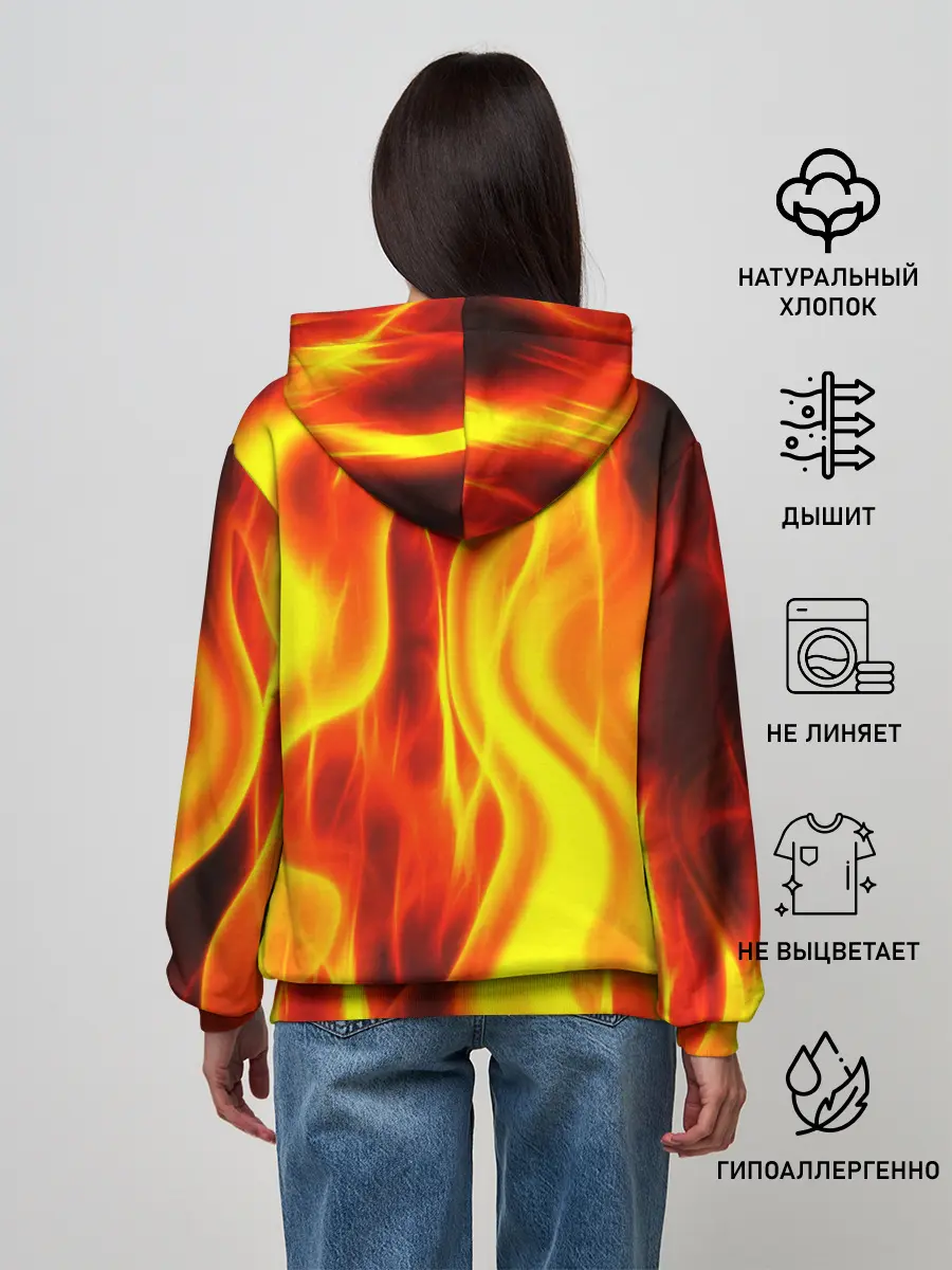 Женское худи / Неон Огонь