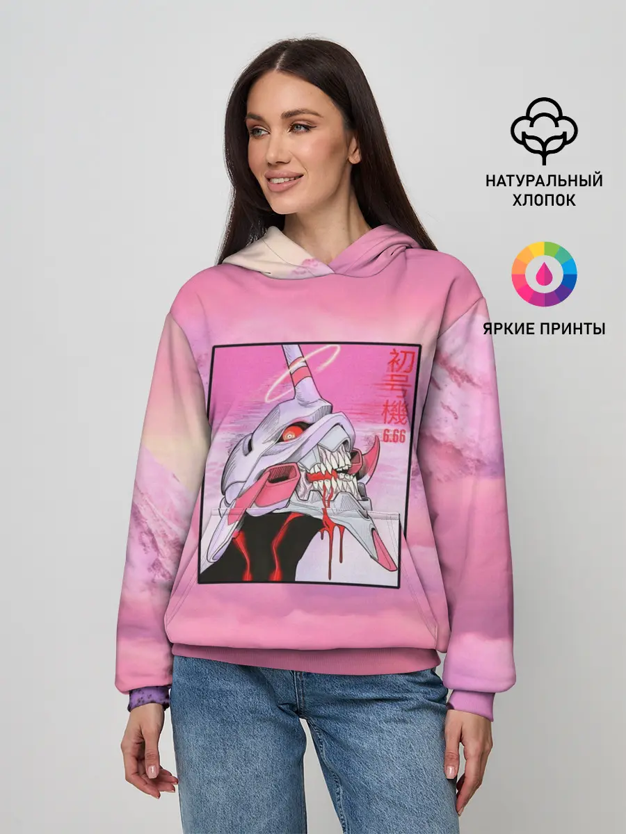 Женское худи / Synthwave EVA Unit 01