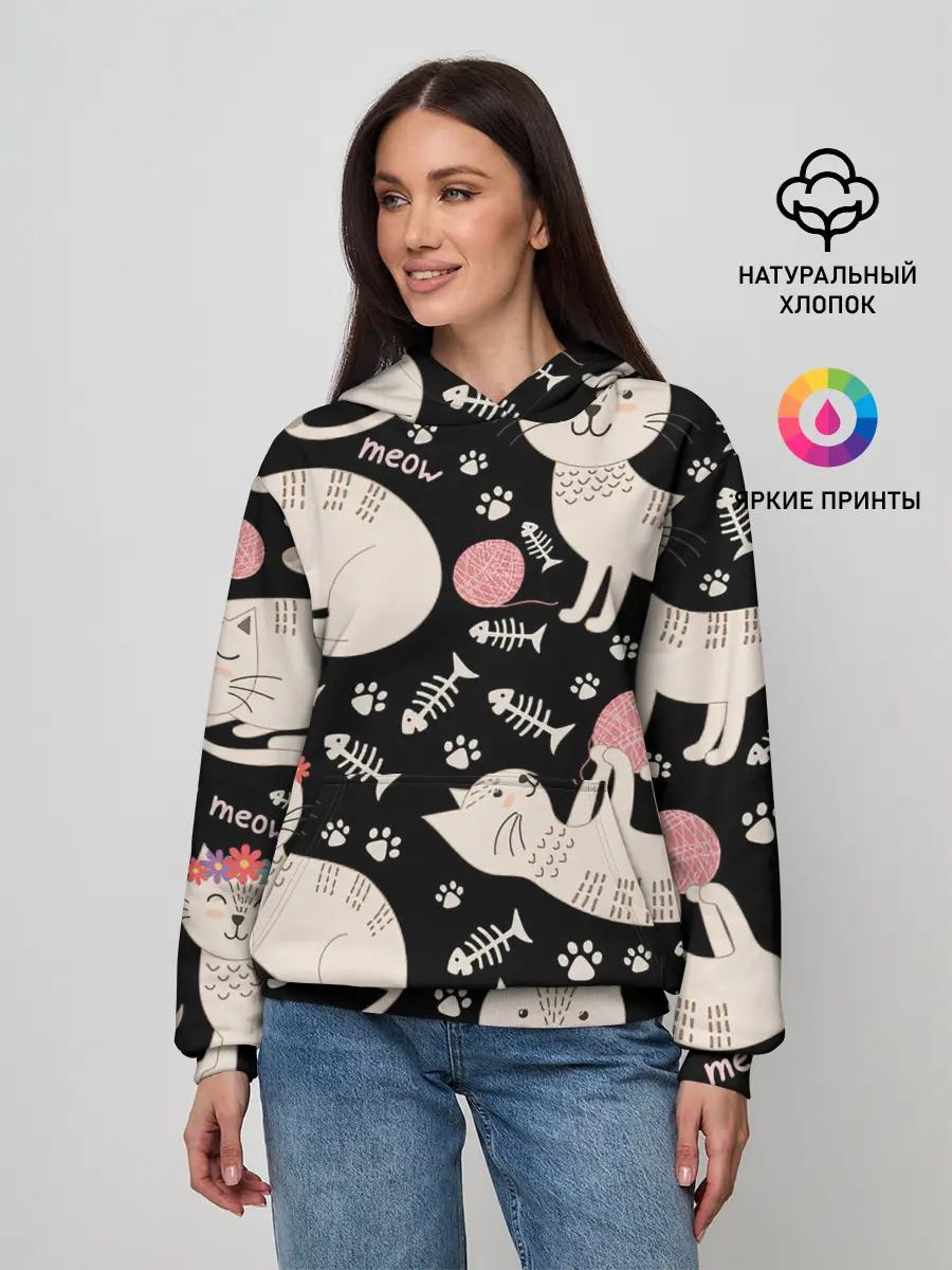 Женское худи / Милые кошечки