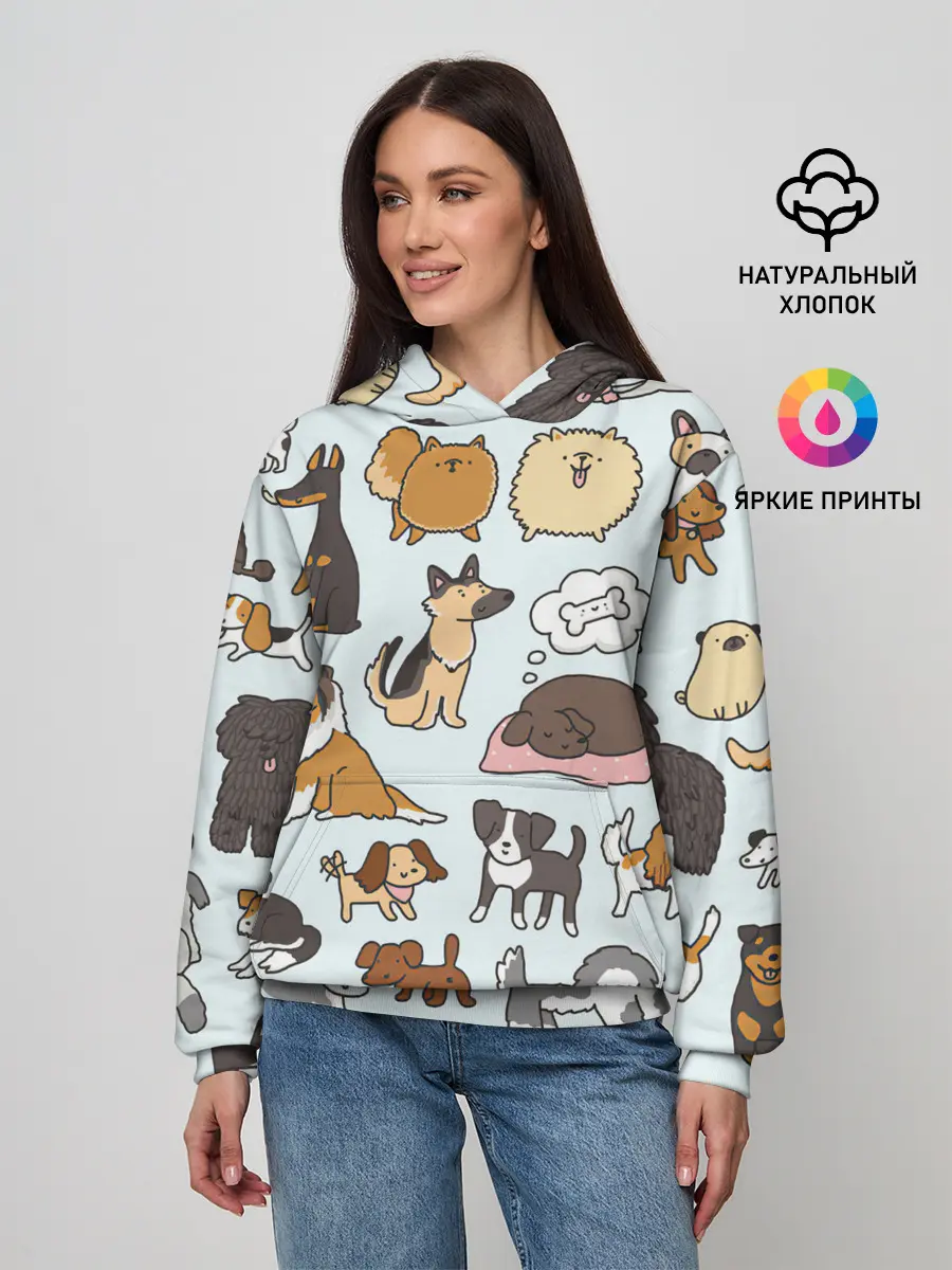 Женское худи / Собаки