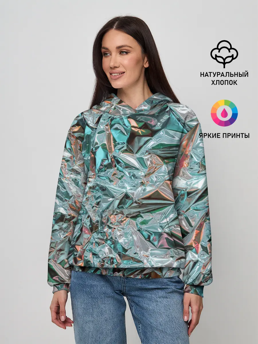 Женское худи / Голографическая фольга