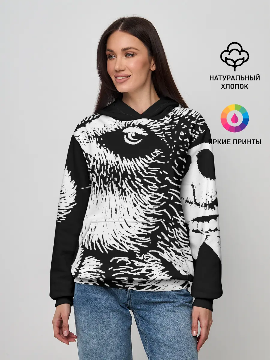 Женское худи / Черный медведь