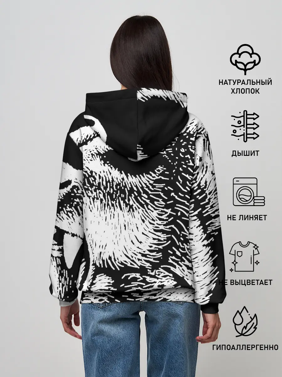 Женское худи / Черный медведь