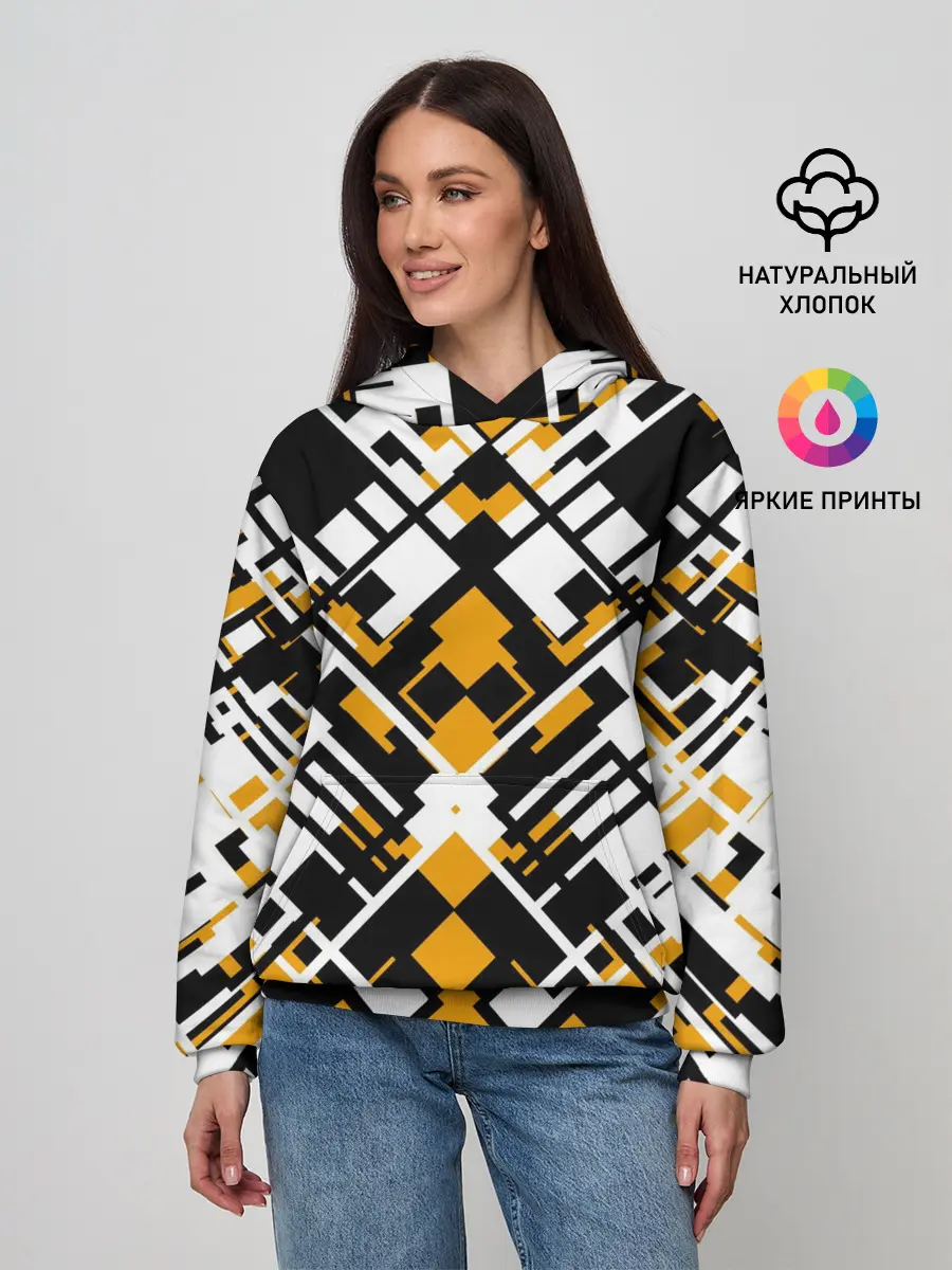 Женское худи / КИБЕРПАНК,ФАНТАСТИКА,ГЕОМЕТРИЯ