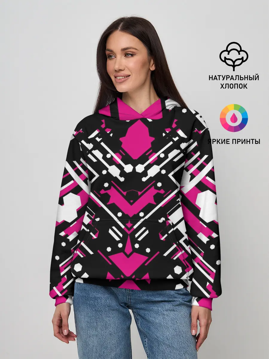 Женское худи / КИБЕРПАНК,ФАНТАСТИКА,КРАСНЫЙ