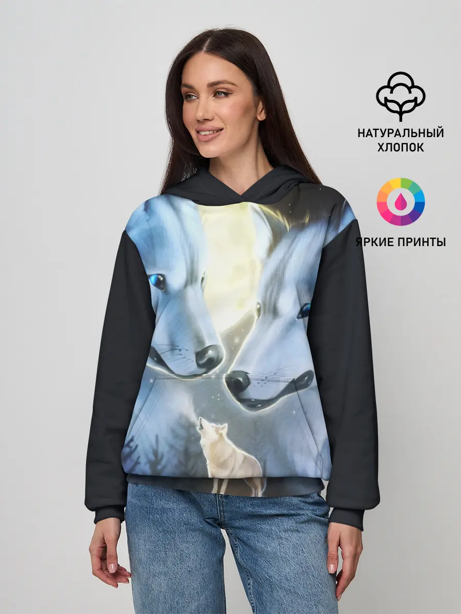 Женское худи / ВОЛК В НОЧИ