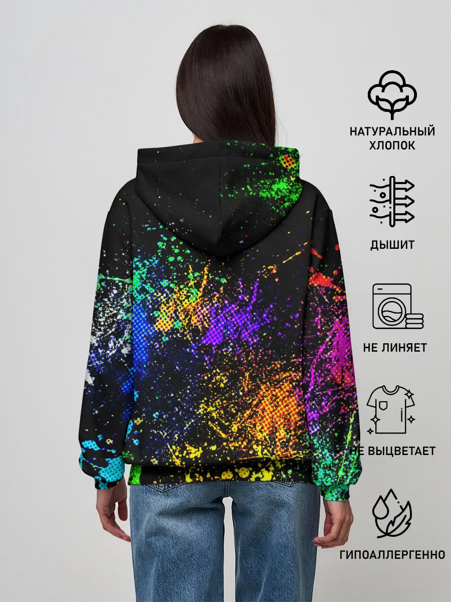 Женское худи / БРЫЗКИ КРАСОК