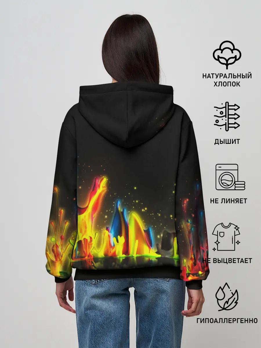 Женское худи / КРАСКИ В НЕОНЕ