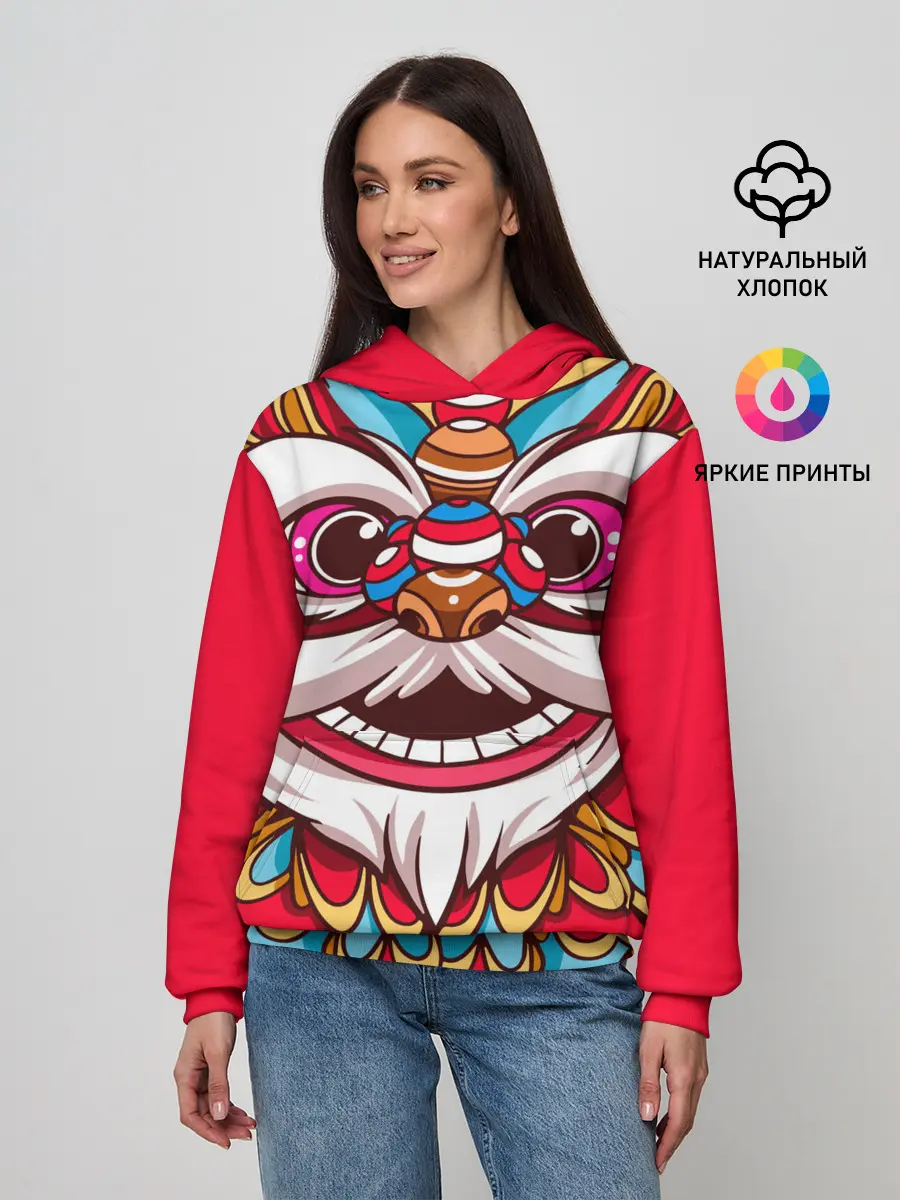 Женское худи / Морда Азиатского Льва