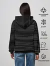Женское худи / Линии текстура черный