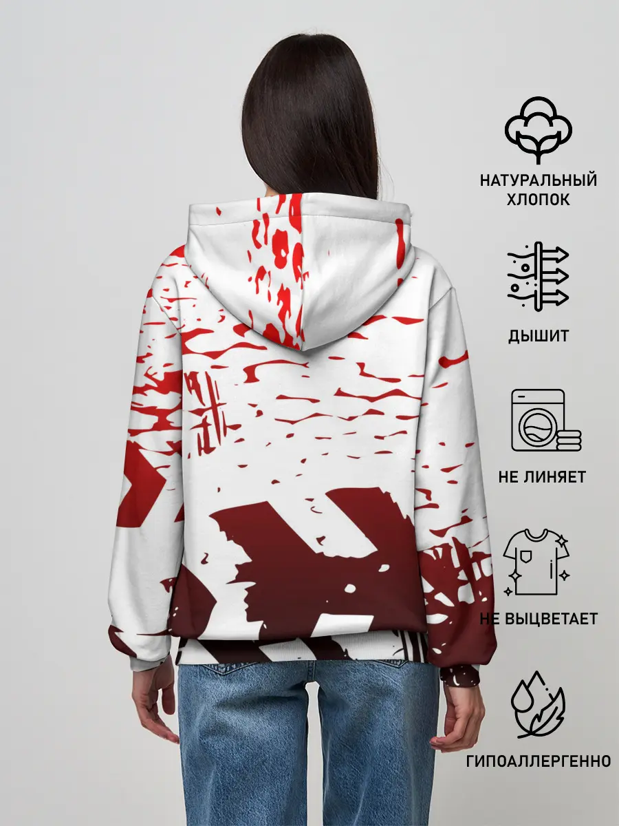 Женское худи / KILLA красные следы