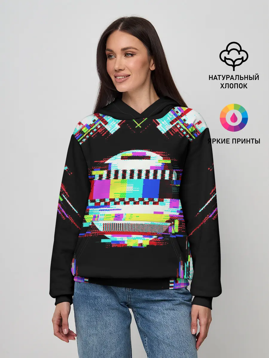 Женское худи / Glitch VHS