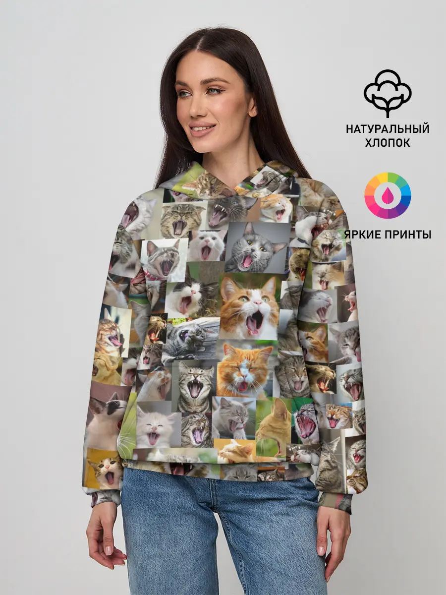 Женское худи / Неко ахегао цвет