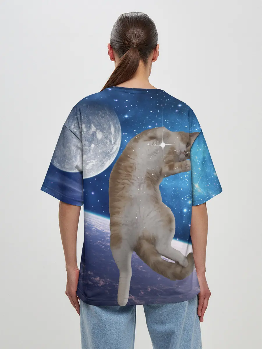 Женская футболка оверсайз / Кисулькин в космосе