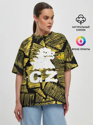 Женская футболка оверсайз / годзилла