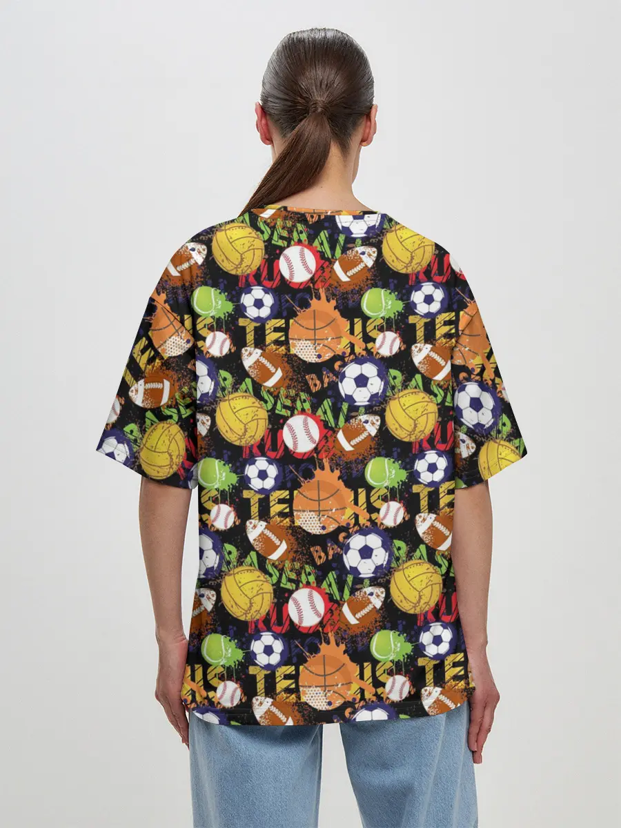 Женская футболка оверсайз / Игра в Мяч