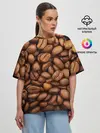 Женская футболка оверсайз / Кофе 3D