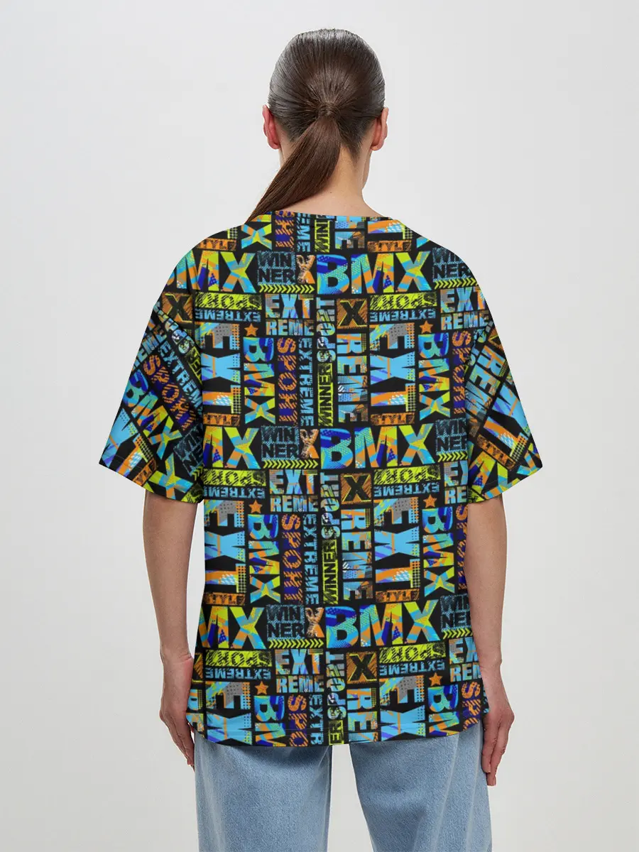 Женская футболка оверсайз / BMX - Велоспорт