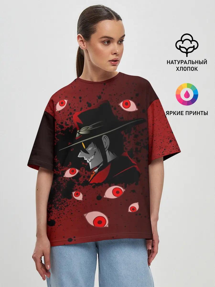 Женская футболка оверсайз / Хеллсинг/Hellsing