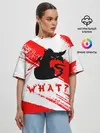Женская футболка оверсайз / What cat? / Какой кот?