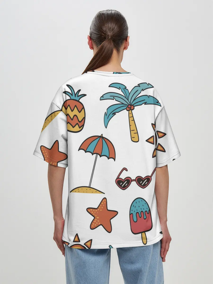 Женская футболка оверсайз / Summer with love