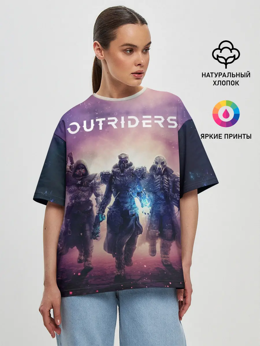 Женская футболка оверсайз / Outriders