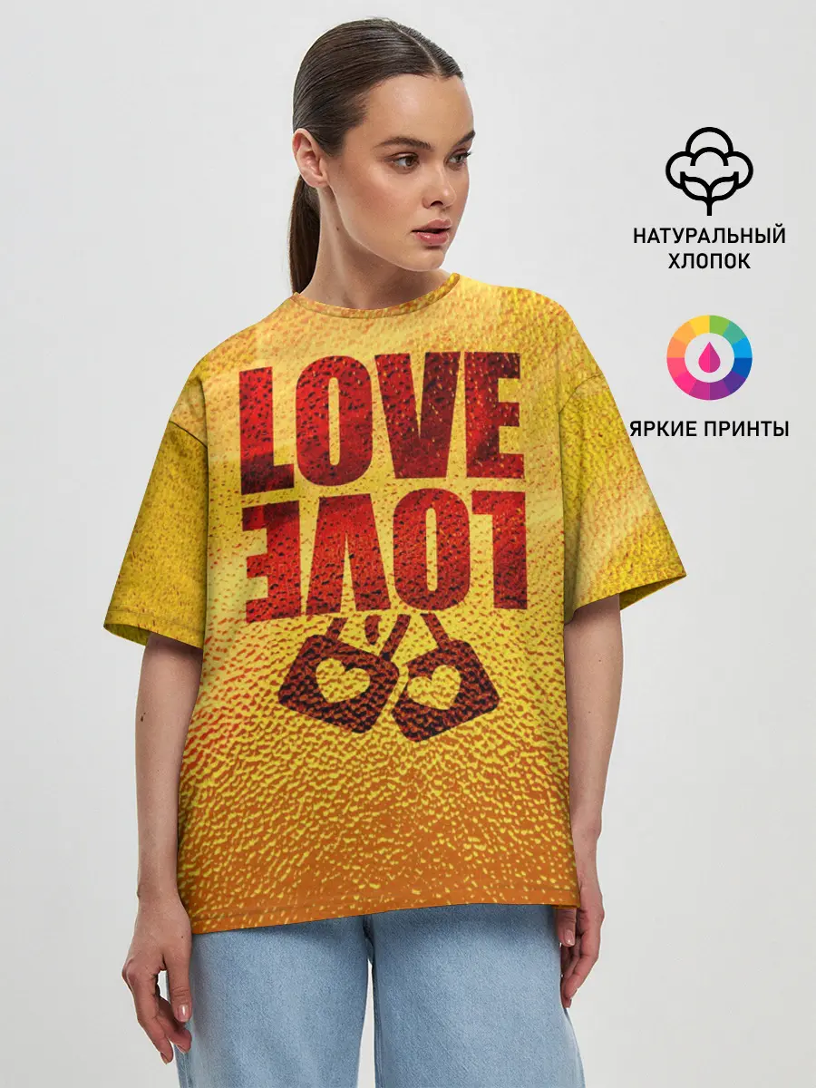 Женская футболка оверсайз / LOVE