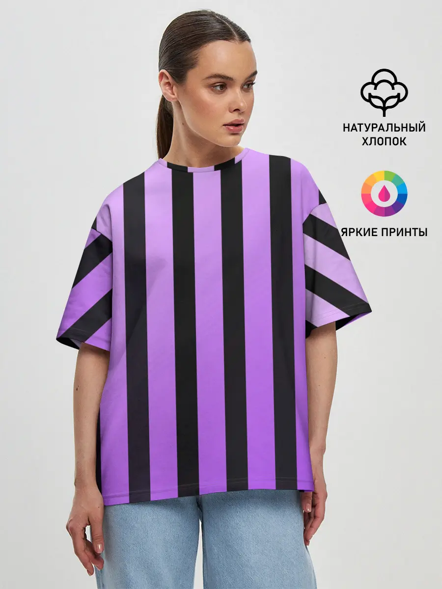 Женская футболка оверсайз / Полосатость