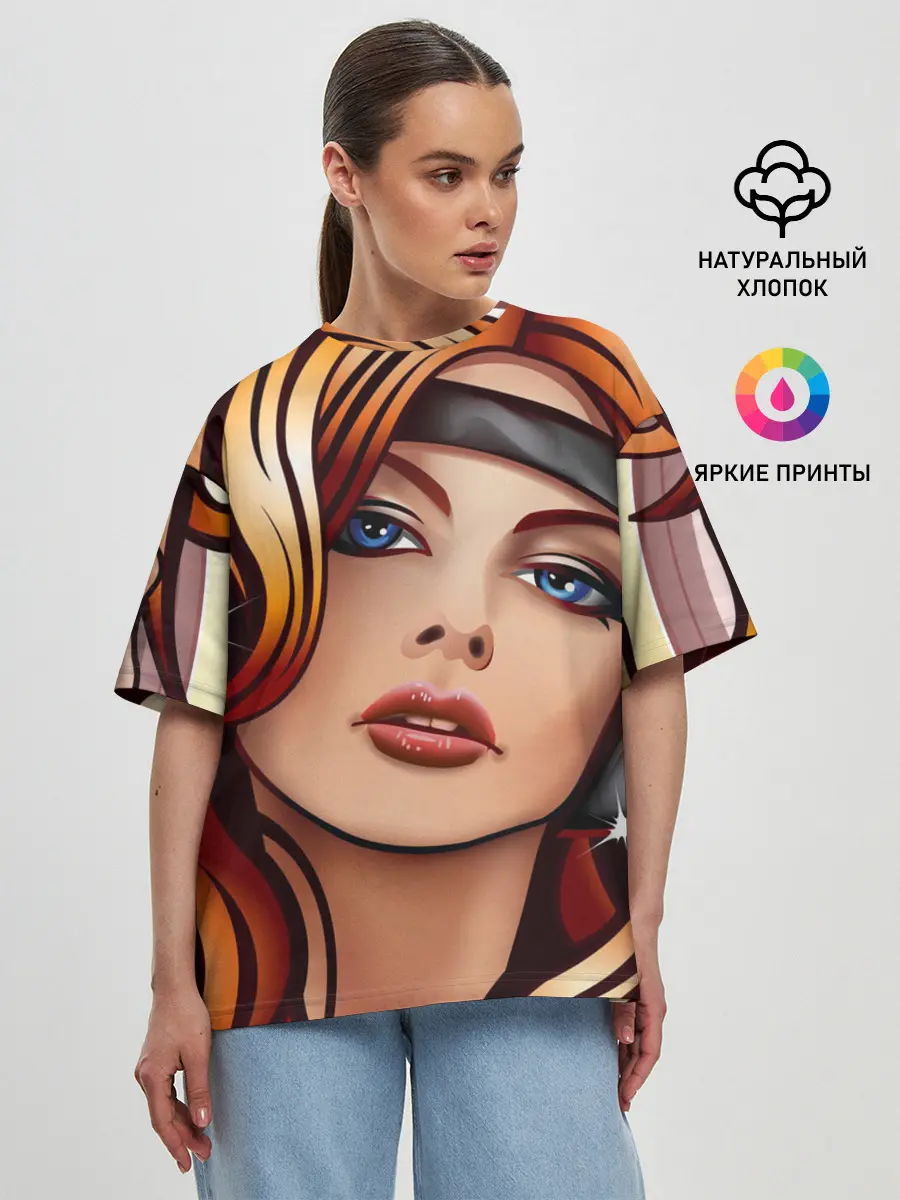 Женская футболка оверсайз / ДЕВУШКА